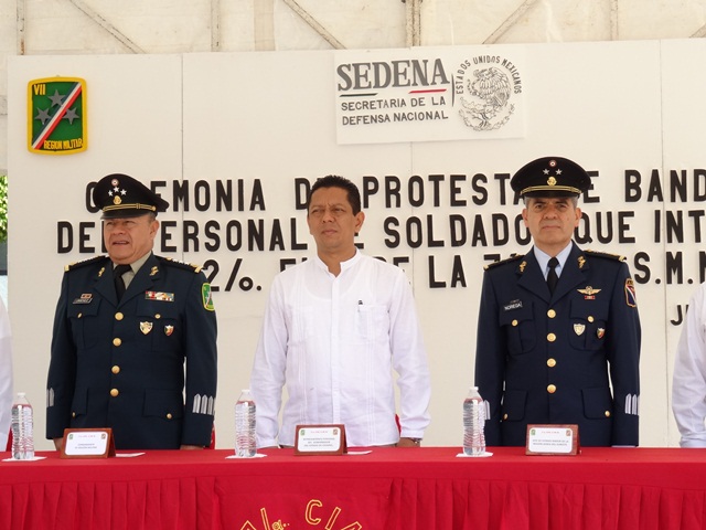 Atestigua Llaven Abarca, toma de protesta a 108 Soldados del Servicio Militar Nacional