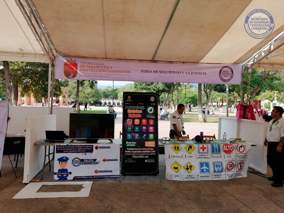 SSyPC participa en Feria de Seguridad y Justicia en Chiapa de Corzo